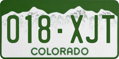CO license plate 018XJT