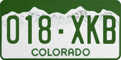 CO license plate 018XKB