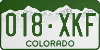 CO license plate 018XKF