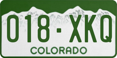 CO license plate 018XKQ