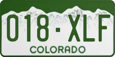 CO license plate 018XLF