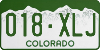CO license plate 018XLJ