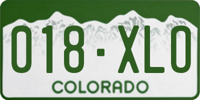 CO license plate 018XLO