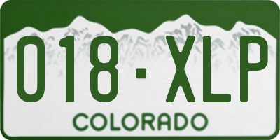 CO license plate 018XLP