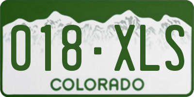 CO license plate 018XLS