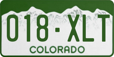 CO license plate 018XLT