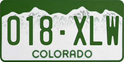 CO license plate 018XLW