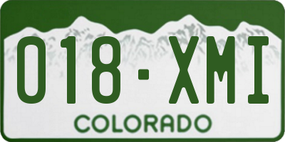 CO license plate 018XMI