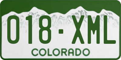 CO license plate 018XML