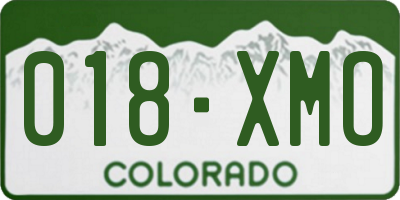 CO license plate 018XMO