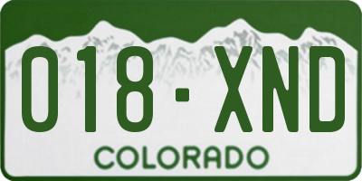 CO license plate 018XND