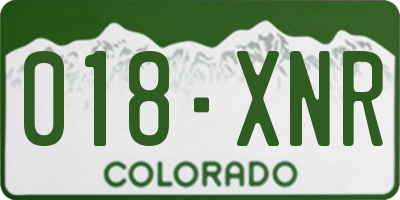 CO license plate 018XNR