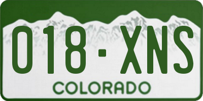 CO license plate 018XNS