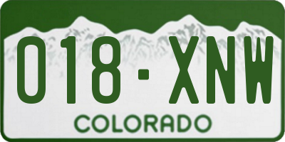 CO license plate 018XNW