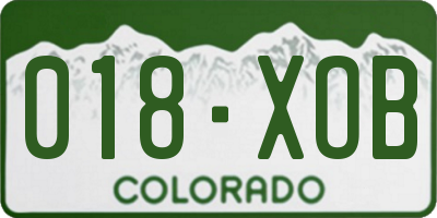 CO license plate 018XOB