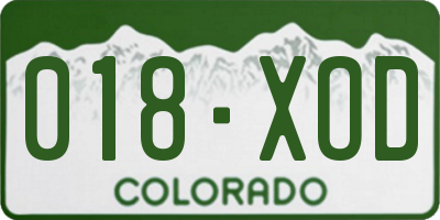 CO license plate 018XOD