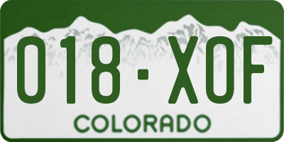 CO license plate 018XOF