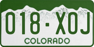 CO license plate 018XOJ