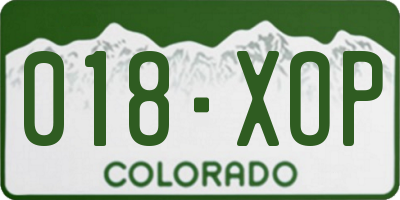 CO license plate 018XOP