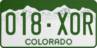 CO license plate 018XOR