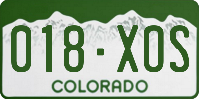 CO license plate 018XOS