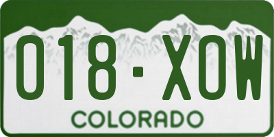 CO license plate 018XOW