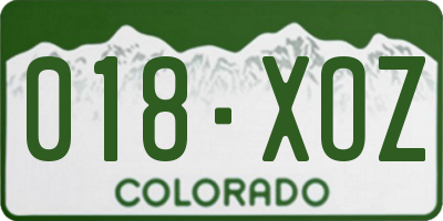 CO license plate 018XOZ