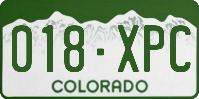 CO license plate 018XPC