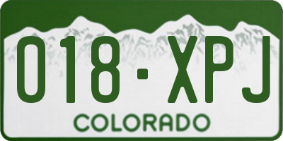 CO license plate 018XPJ