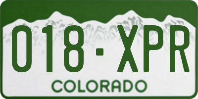 CO license plate 018XPR