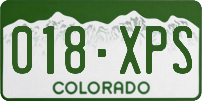 CO license plate 018XPS