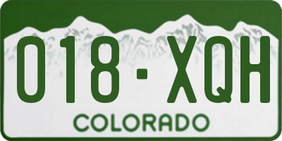 CO license plate 018XQH