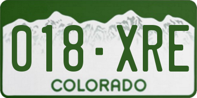 CO license plate 018XRE