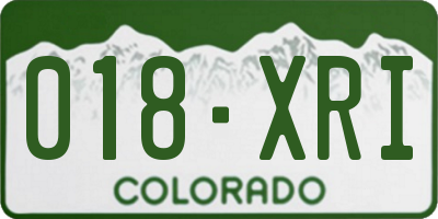CO license plate 018XRI
