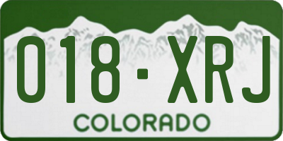 CO license plate 018XRJ