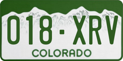CO license plate 018XRV