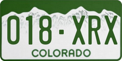 CO license plate 018XRX