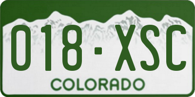 CO license plate 018XSC