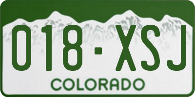 CO license plate 018XSJ