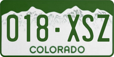 CO license plate 018XSZ