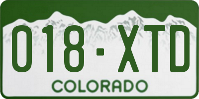 CO license plate 018XTD