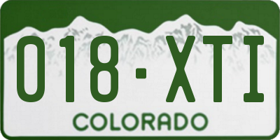 CO license plate 018XTI