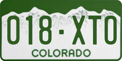 CO license plate 018XTO