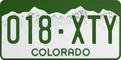 CO license plate 018XTY