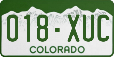 CO license plate 018XUC