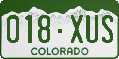 CO license plate 018XUS