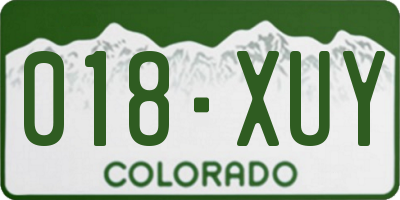CO license plate 018XUY