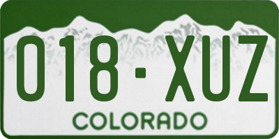 CO license plate 018XUZ