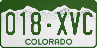 CO license plate 018XVC