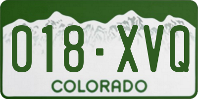 CO license plate 018XVQ